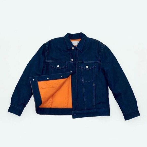 Calvin Klein Jeans Men's Blue and Navy Jacket size M - Picture 4 of 15